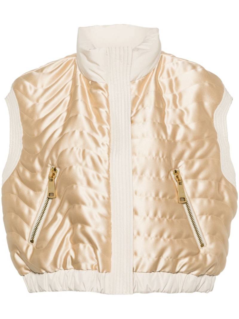 Khrisjoy Joy cropped satin vest - Neutrals von Khrisjoy