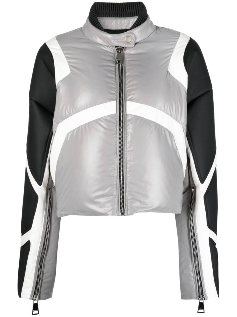 Khrisjoy Khris Crop Biker puffer jacket - Grey von Khrisjoy