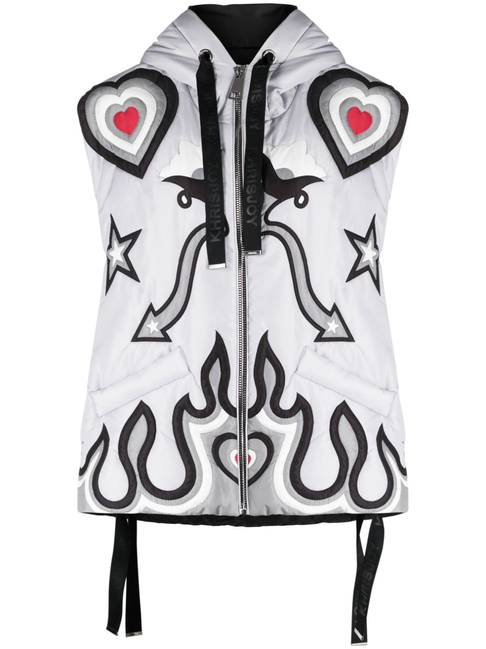 Khrisjoy Puff Vest Windbreaker Texas Printed gilet - Grey von Khrisjoy