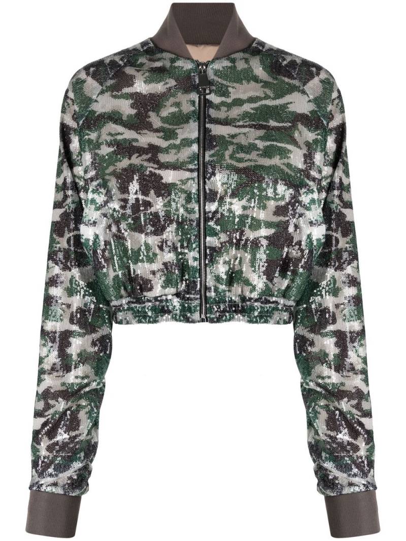 Khrisjoy camouflage-print sequinned bomber jacket - Neutrals von Khrisjoy