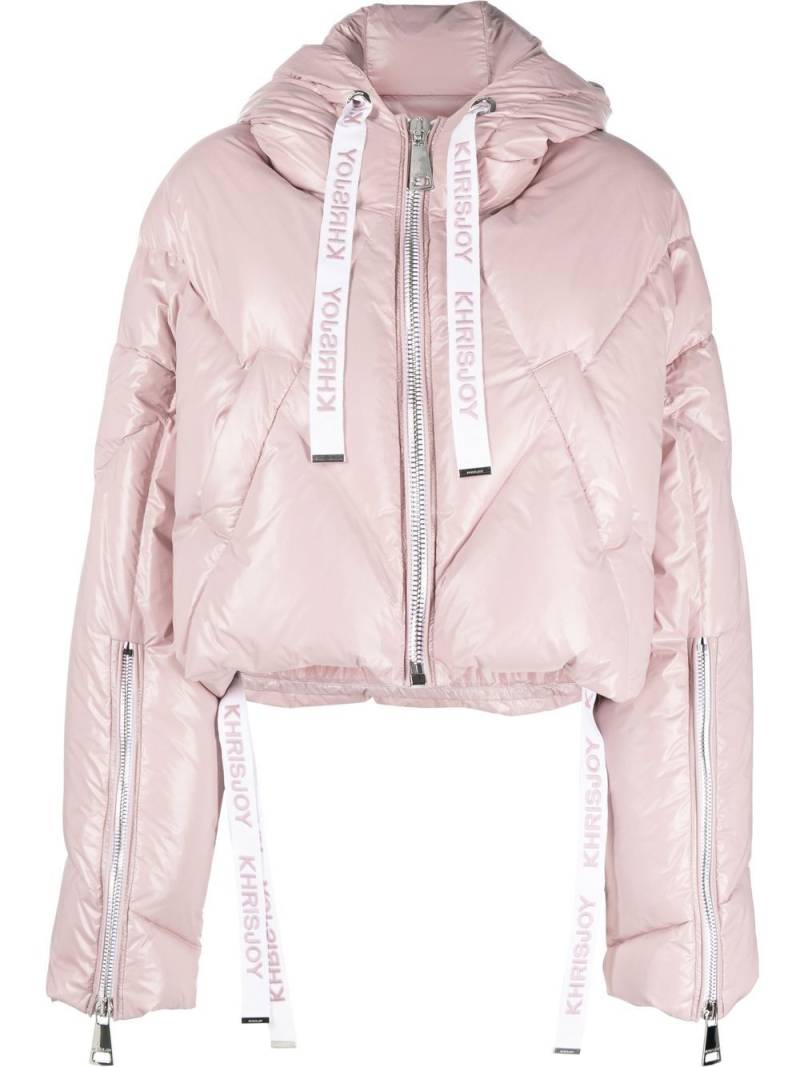 Khrisjoy drawstring cropped puffer jacket - Pink von Khrisjoy