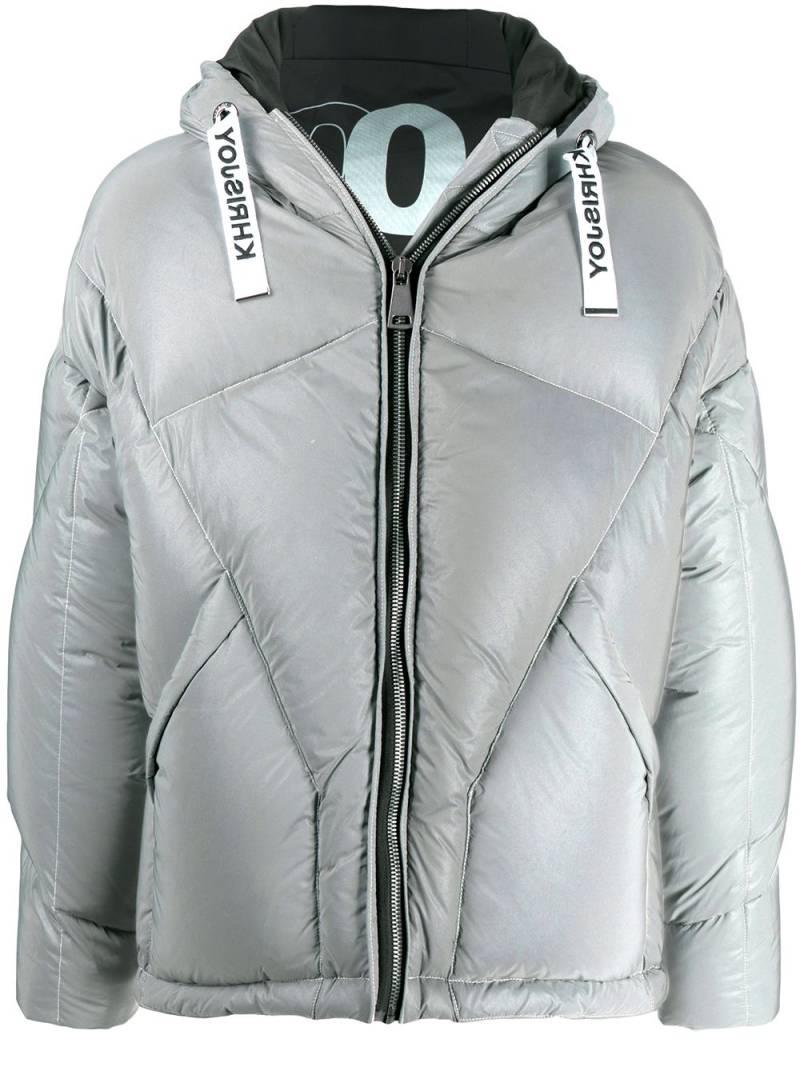 Khrisjoy drawstring hooded down jacket - Silver von Khrisjoy