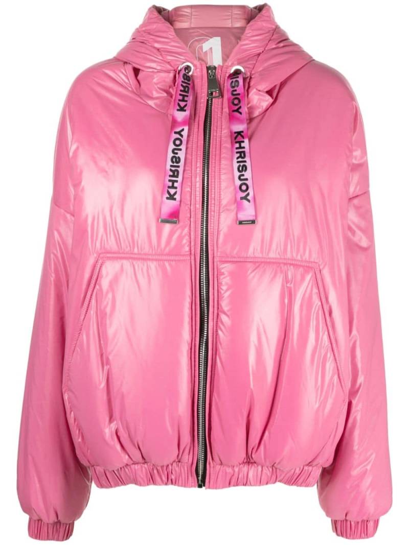 Khrisjoy high-shine hooded jacket - Pink von Khrisjoy