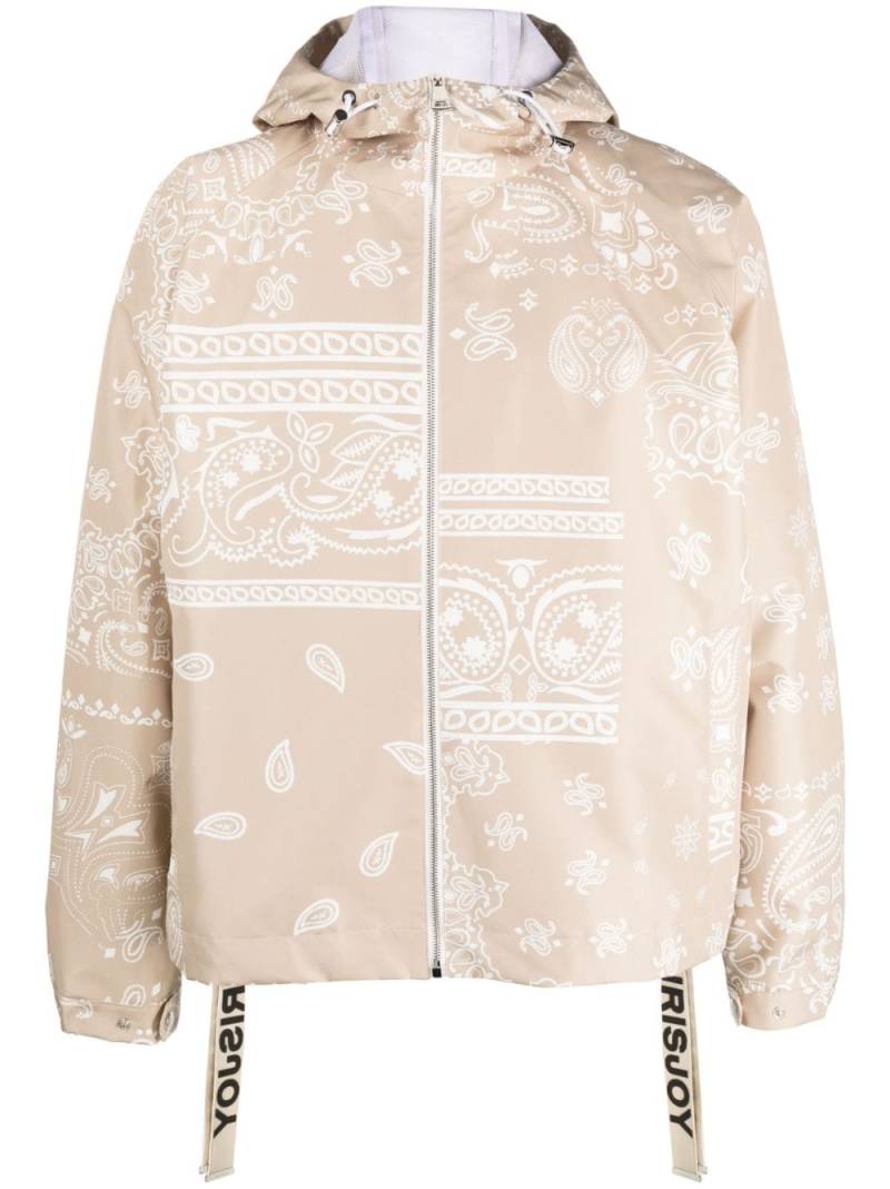 Khrisjoy paisley-embroidery hooded jacket - Neutrals von Khrisjoy