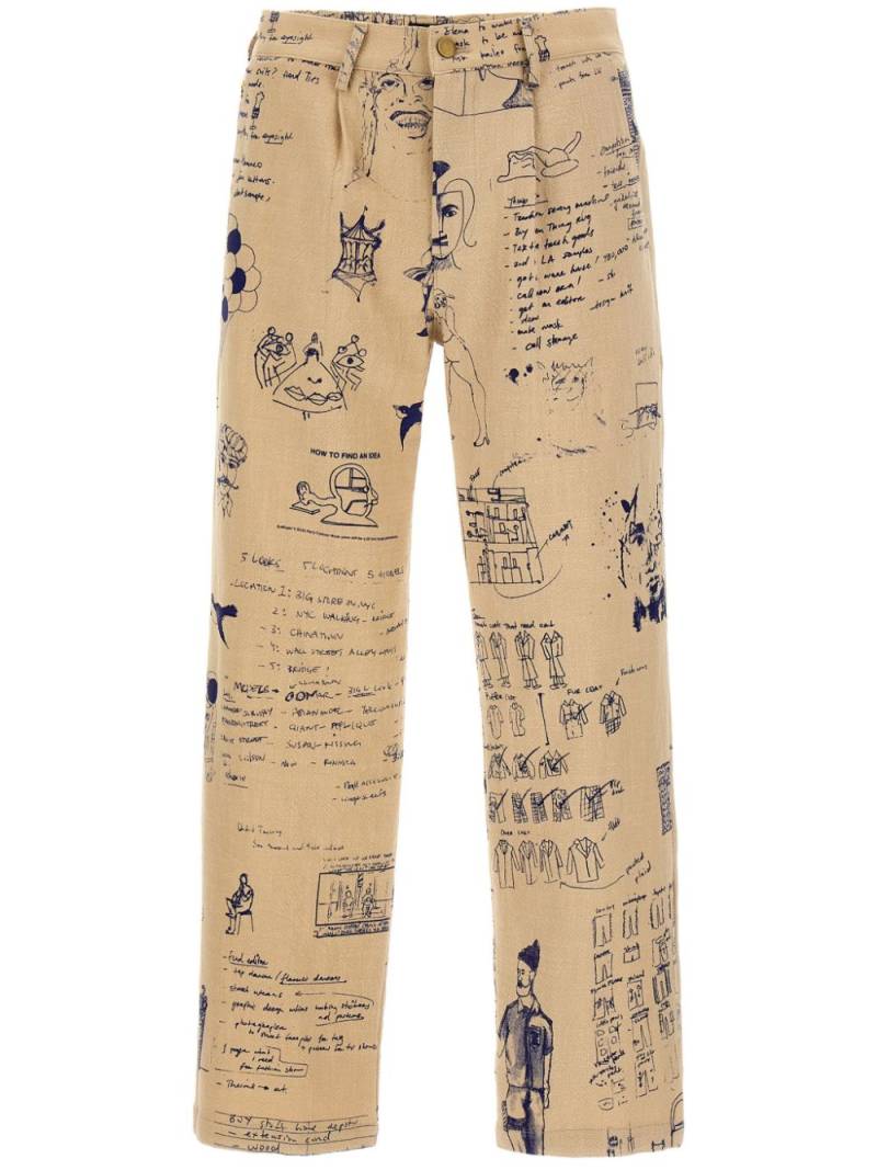 KidSuper Doodles trousers - Neutrals von KidSuper