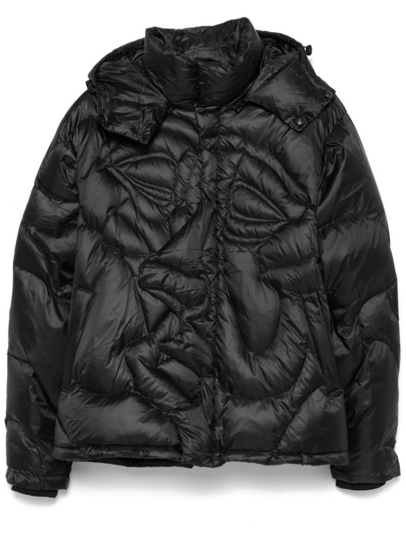 KidSuper Kissing puffer jacket - Black von KidSuper