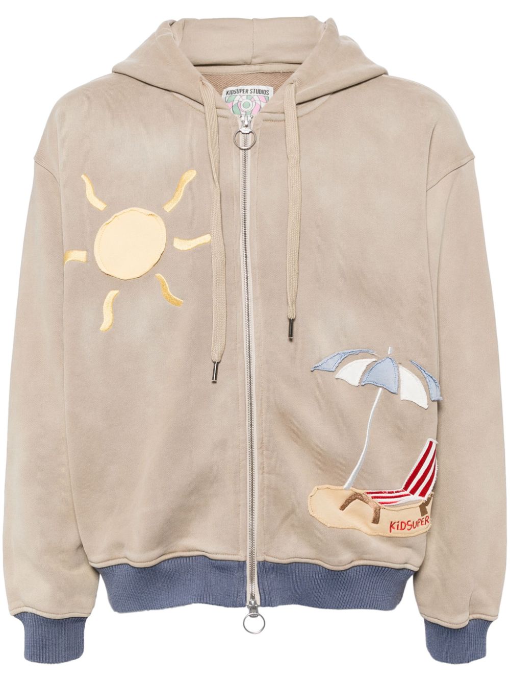 KidSuper graphic embroidery hooded jacket - Neutrals von KidSuper