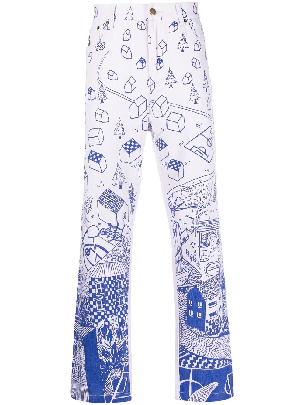 KidSuper graphic print straight leg trousers - Purple