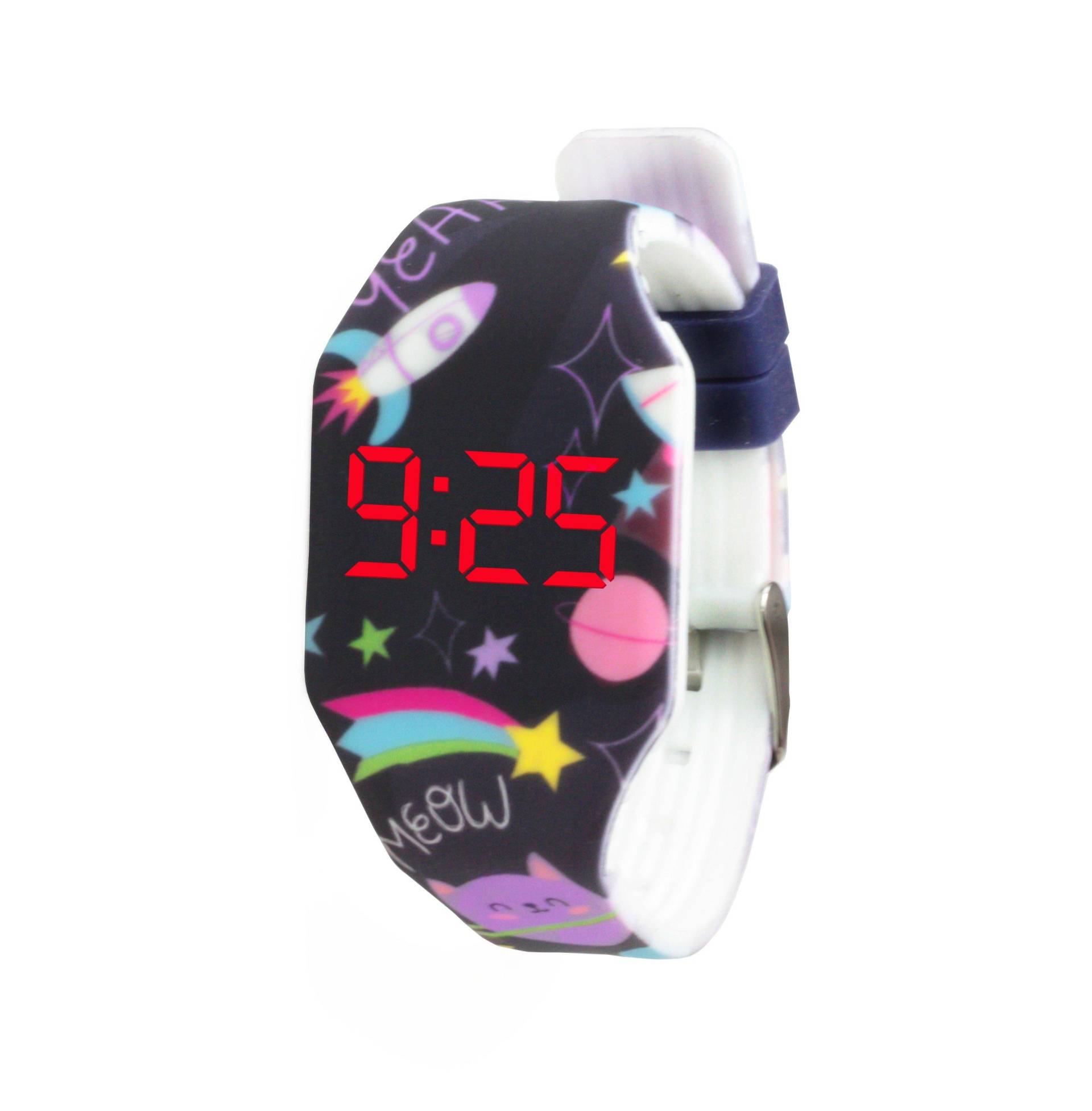 Kiddus - Digital LED  Kinderuhr Space Cats, One Size, Multicolor von Kiddus