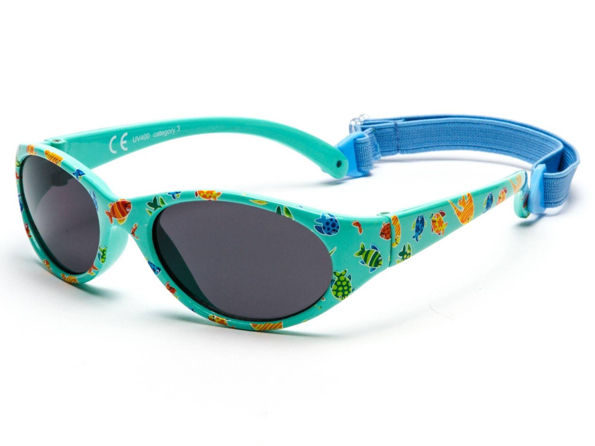 Kids Comfort Kindersonnenbrille (ab 2 Jahren) Mädchen Türkisblau 35mm von Kiddus