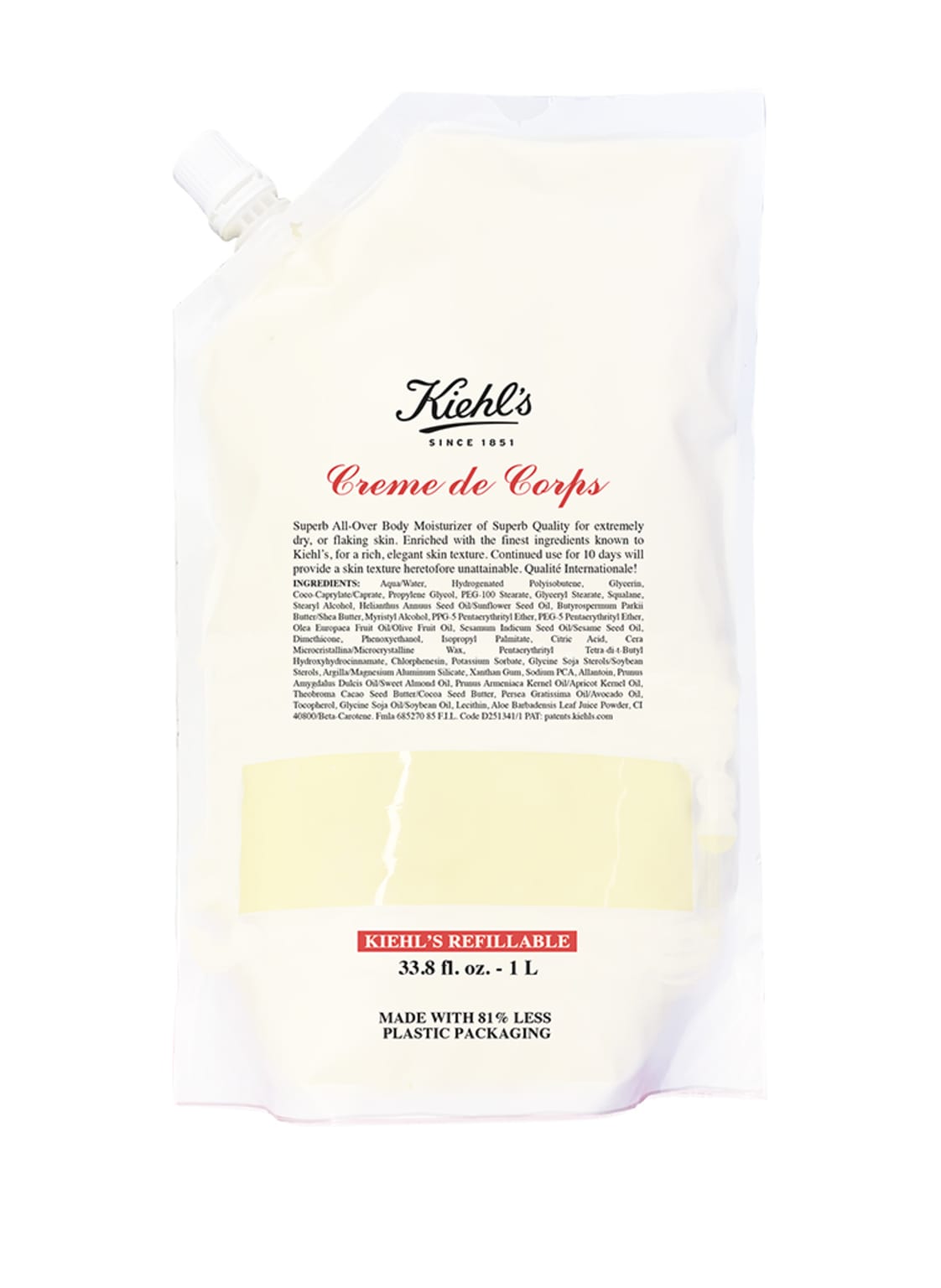 Kiehl's Creme De Corps Refill Reichhaltige Körpercreme 1000 ml von Kiehls