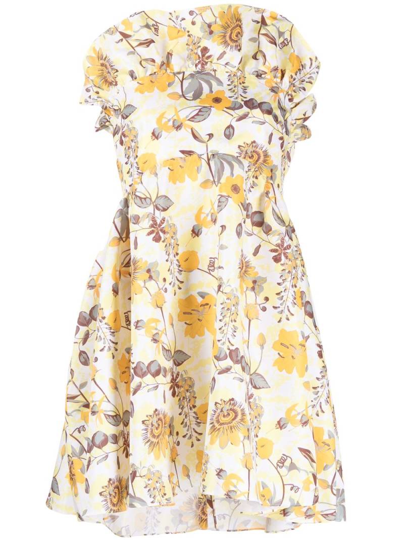 Kika Vargas Emily floral-print strapless dress - Yellow von Kika Vargas