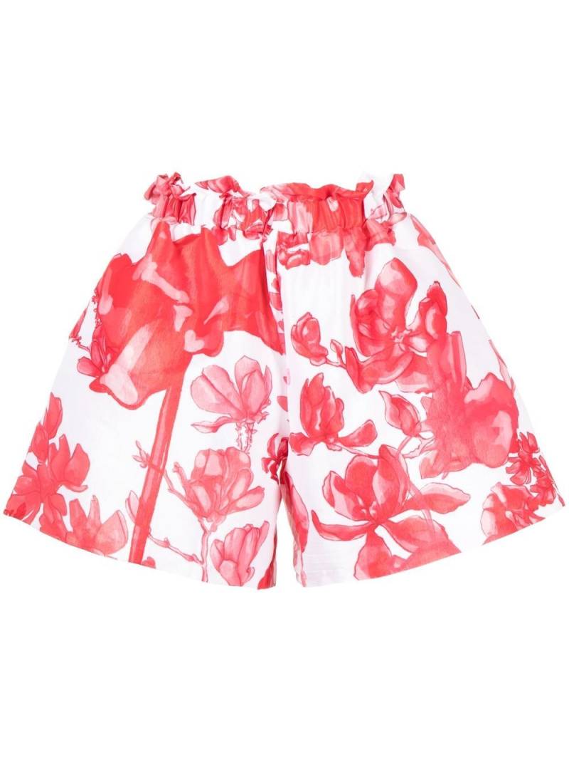 Kika Vargas floral-print paperbag shorts - Red von Kika Vargas