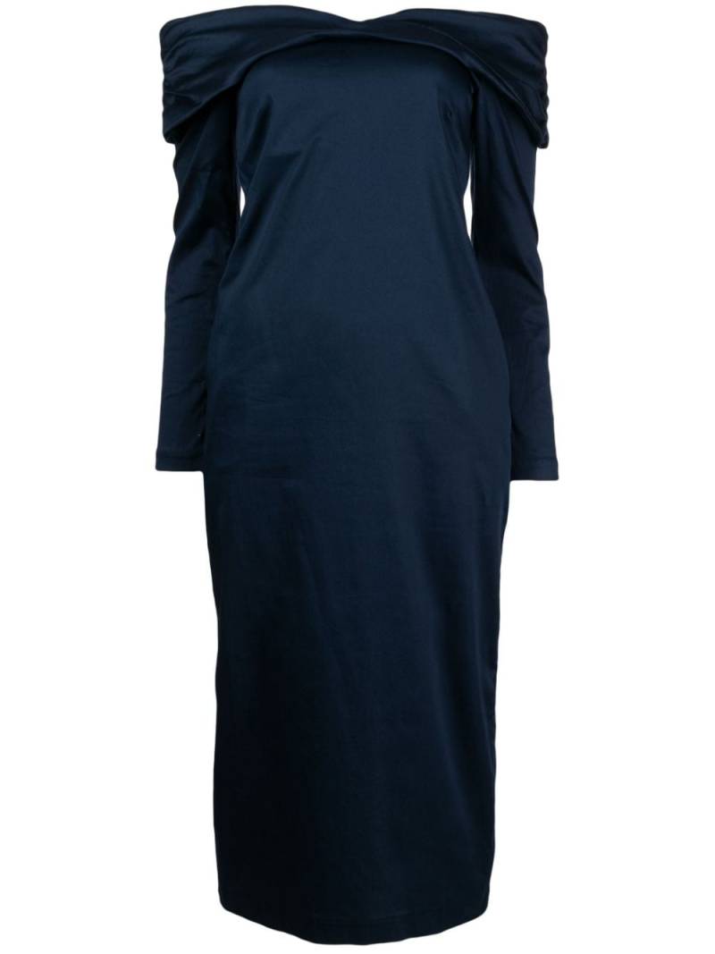 Kika Vargas off-shoulder long-sleeve midi dress - Blue von Kika Vargas