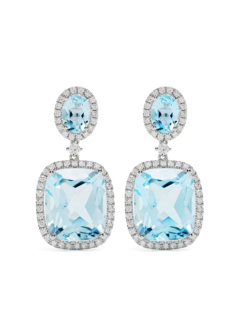 Kiki McDonough 18kt white gold Signatures diamond and topaz earrings - Silver von Kiki McDonough