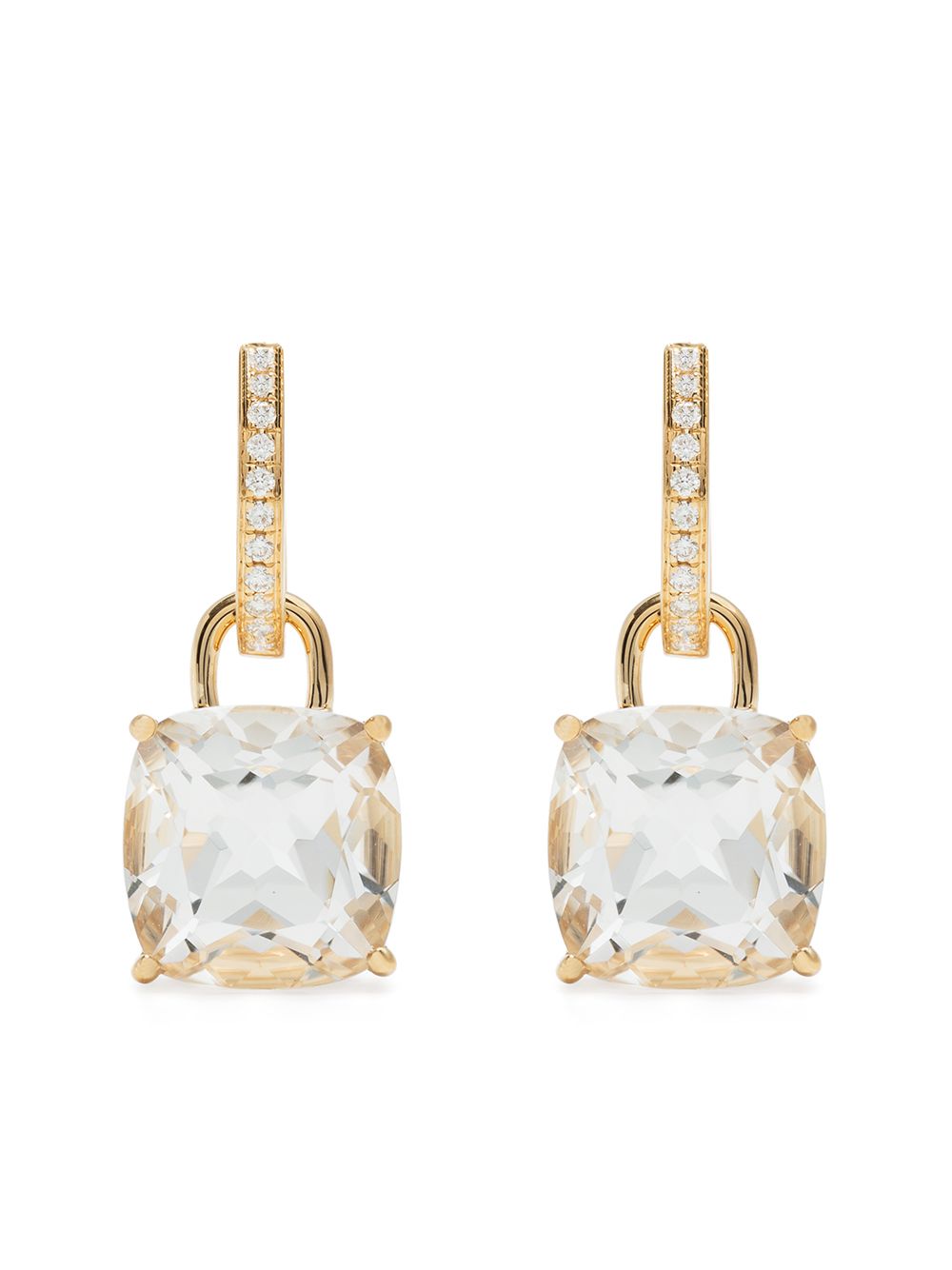 Kiki McDonough 18kt yellow gold, topaz and diamond drop earrings von Kiki McDonough