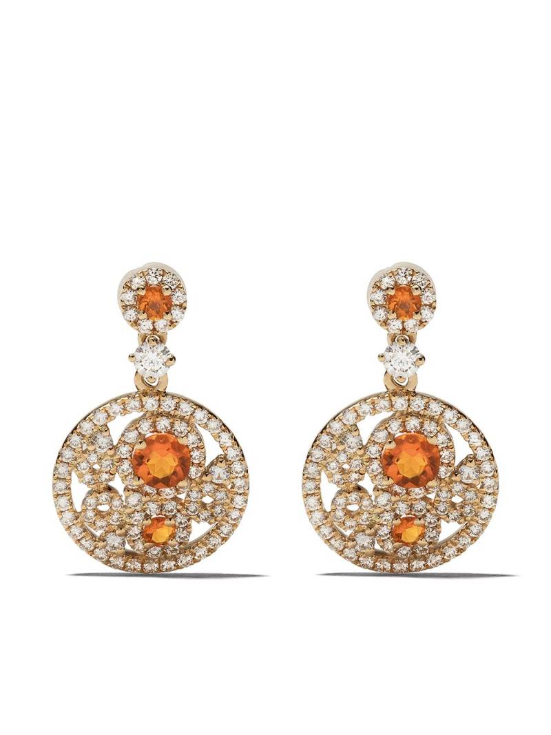 Kiki McDonough 18kt yellow gold Bubbles fire opal and diamond drop earrings von Kiki McDonough