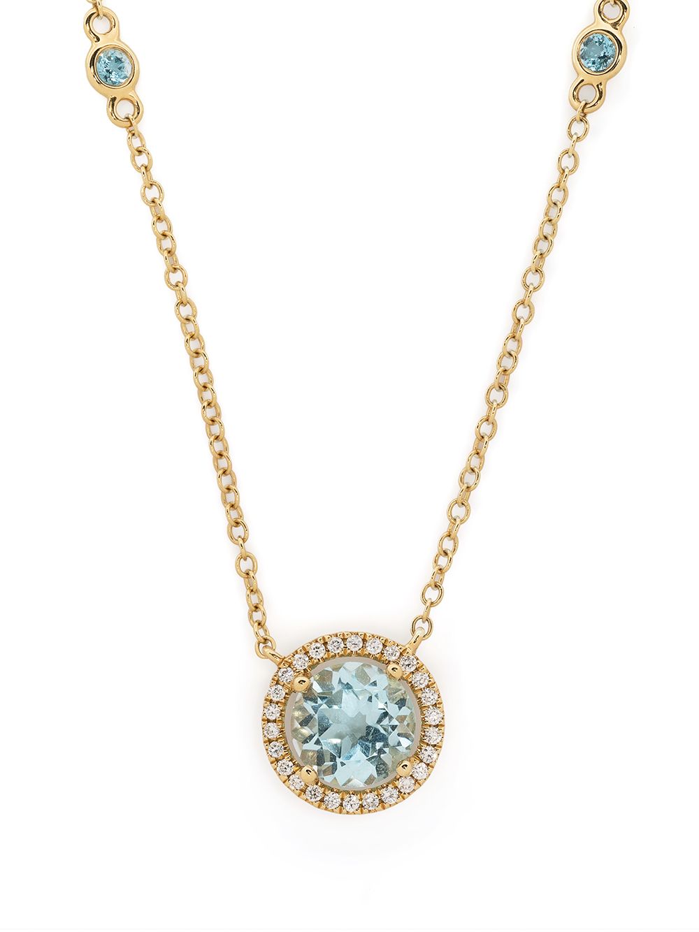 Kiki McDonough 18kt yellow gold Grace blue topaz and diamond pendant necklace von Kiki McDonough