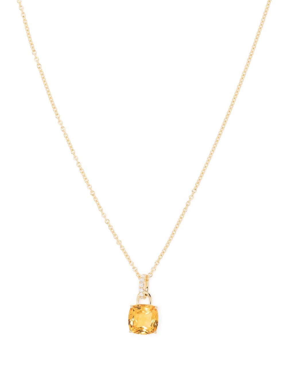 Kiki McDonough 18kt yellow gold Kiki Cushion diamond and citrine pendant necklace von Kiki McDonough