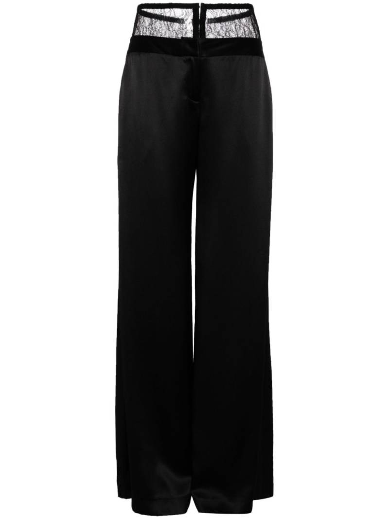 Kiki de Montparnasse Enchanté silk trousers - Black von Kiki de Montparnasse