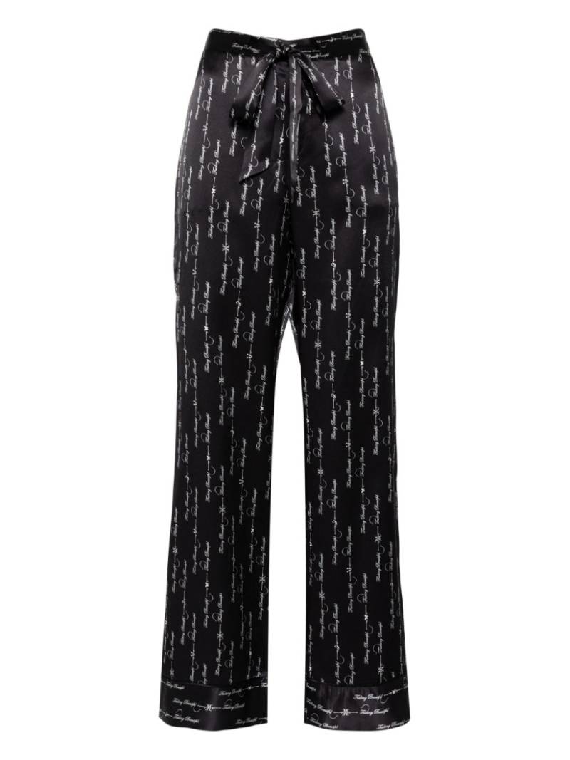 Kiki de Montparnasse F beautiful silk lounge tie up pajama pants - Black von Kiki de Montparnasse