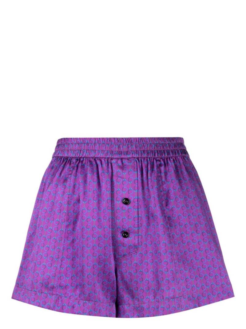 Kiki de Montparnasse Handcuff-print silk boxers - Purple von Kiki de Montparnasse