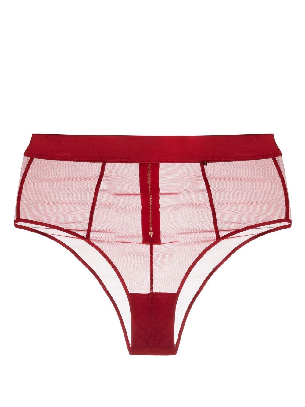 Kiki de Montparnasse Illusion tulle high-waist briefs - Red von Kiki de Montparnasse