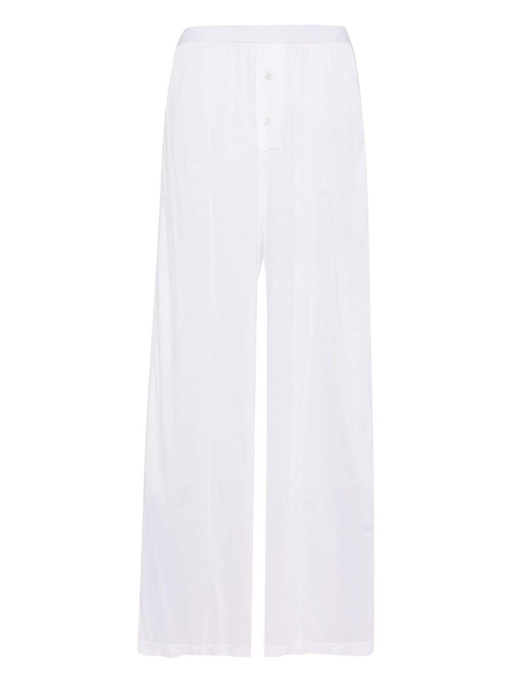 Kiki de Montparnasse Intime Boxer Wide-Leg Pants - White von Kiki de Montparnasse