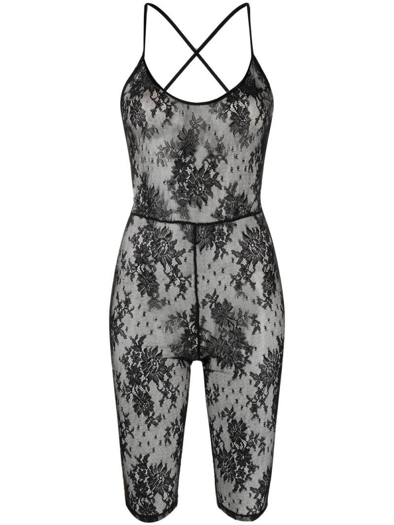 Kiki de Montparnasse Jolie floral-lace jumpsuit - Black von Kiki de Montparnasse