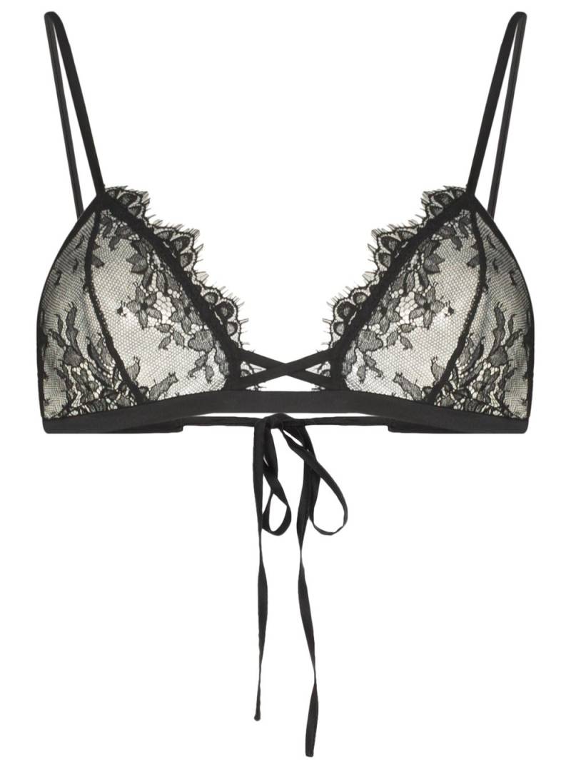 Kiki de Montparnasse Jolie lace tie-fastening bra - Black von Kiki de Montparnasse