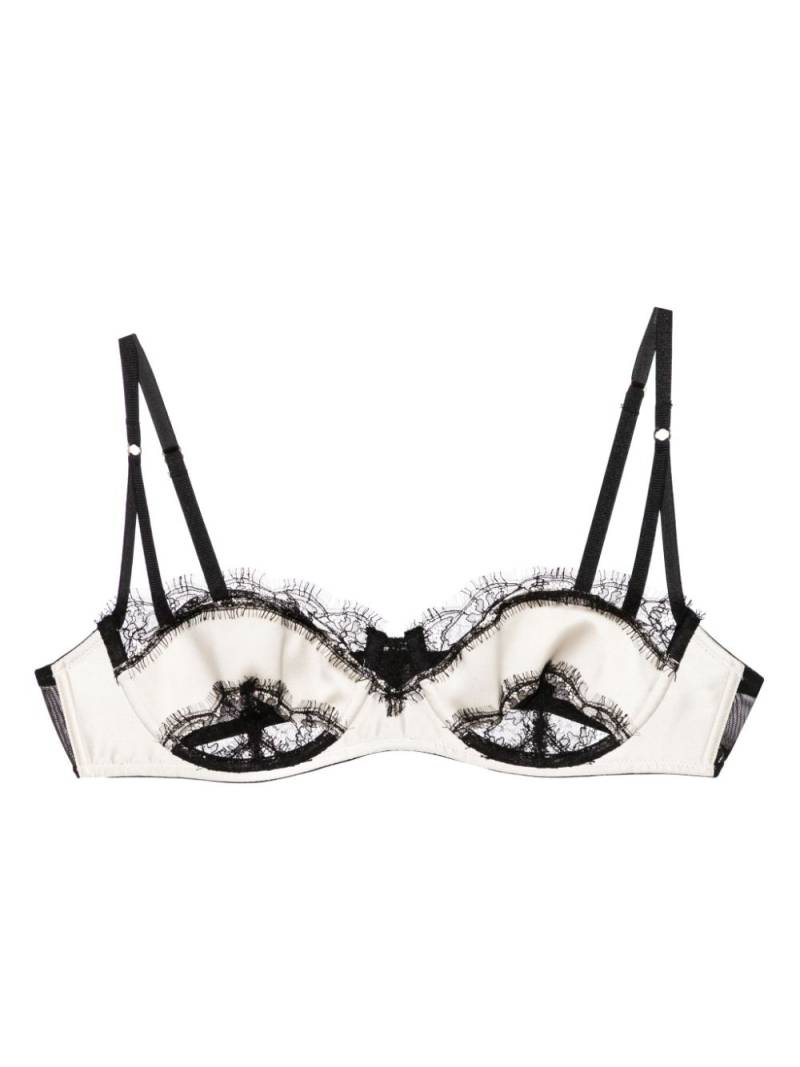 Kiki de Montparnasse Lace inset balconette bra - White von Kiki de Montparnasse