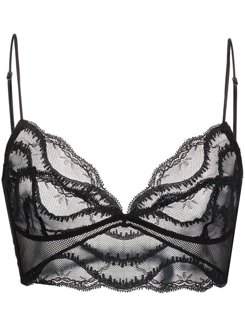 Kiki de Montparnasse Leche Moi longline lace bra - Black von Kiki de Montparnasse