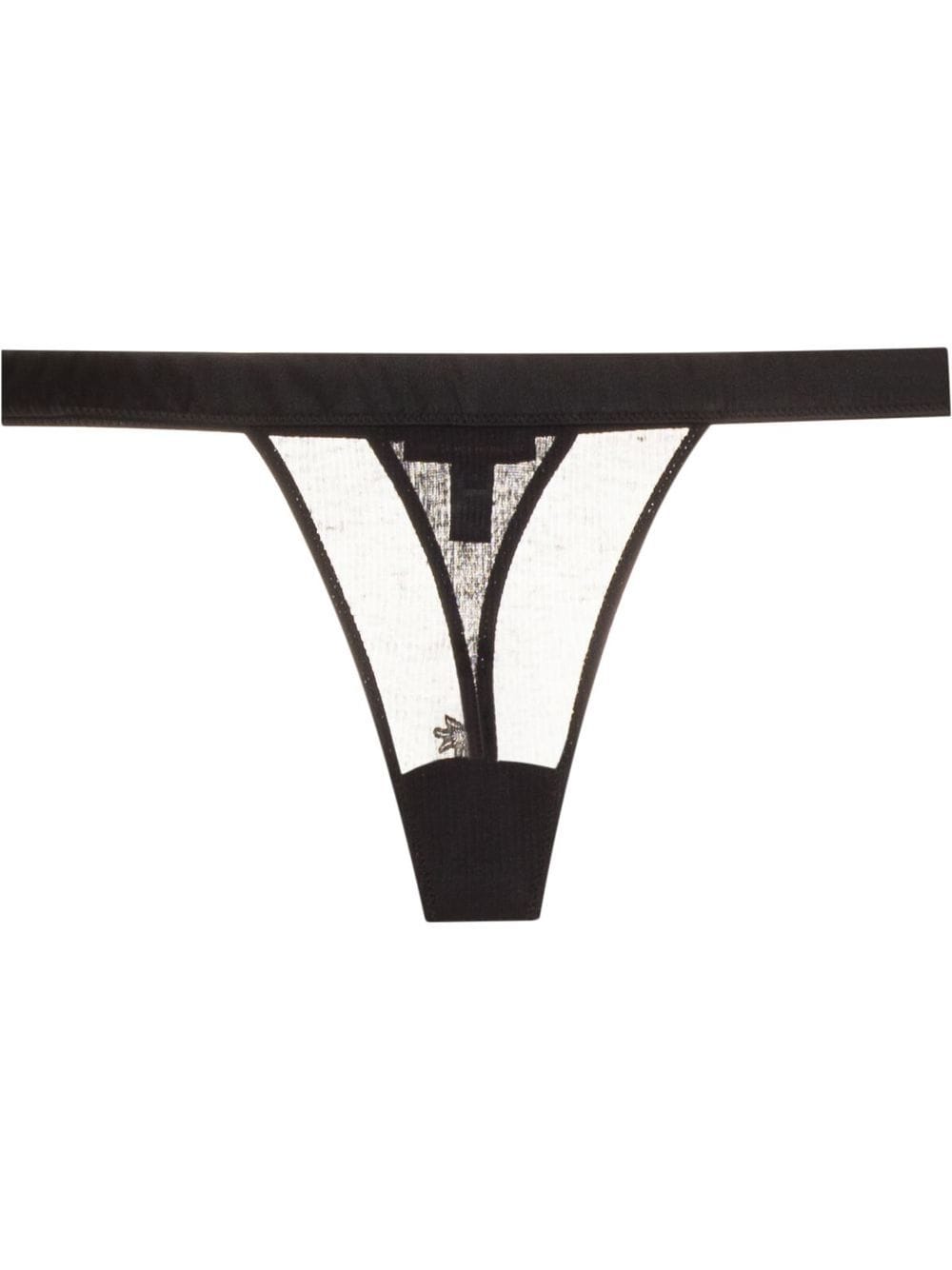 Kiki de Montparnasse Ribbed Intime thong - Black von Kiki de Montparnasse