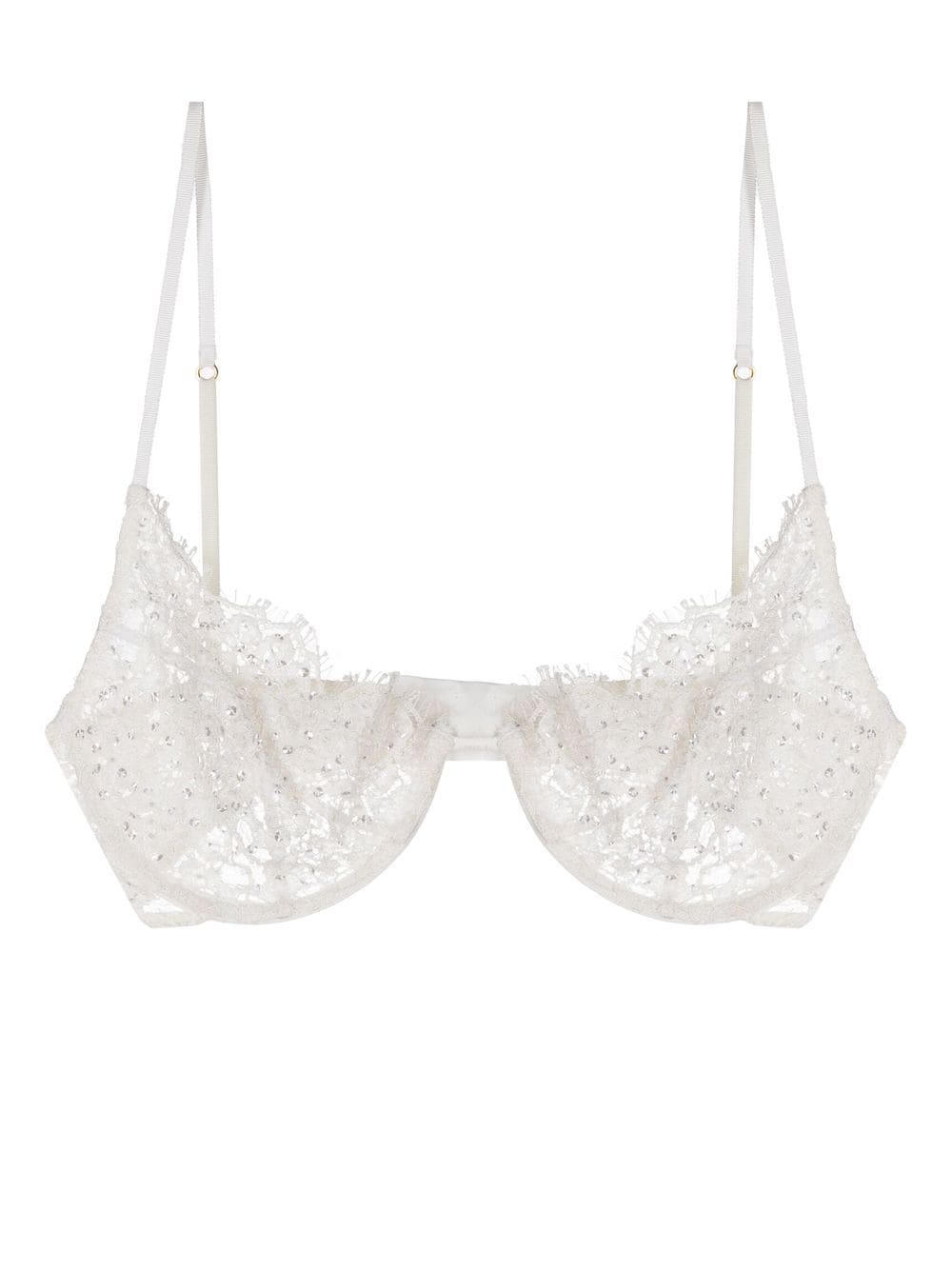 Kiki de Montparnasse beaded lace demi bra - White von Kiki de Montparnasse