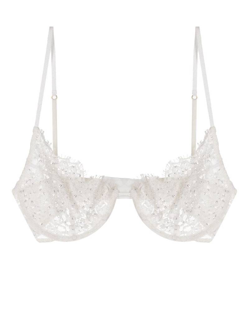 Kiki de Montparnasse beaded lace demi bra - White von Kiki de Montparnasse