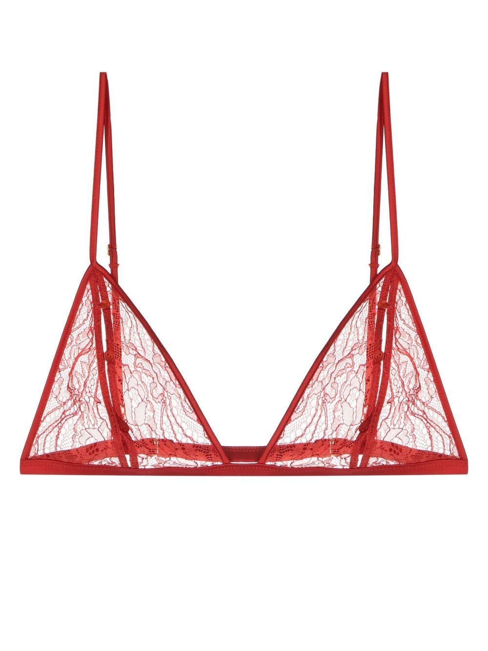 Kiki de Montparnasse buttoned lace soft bra - Red von Kiki de Montparnasse