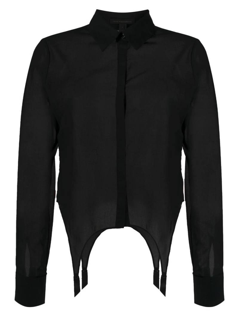 Kiki de Montparnasse cotton garter shirt - Black von Kiki de Montparnasse