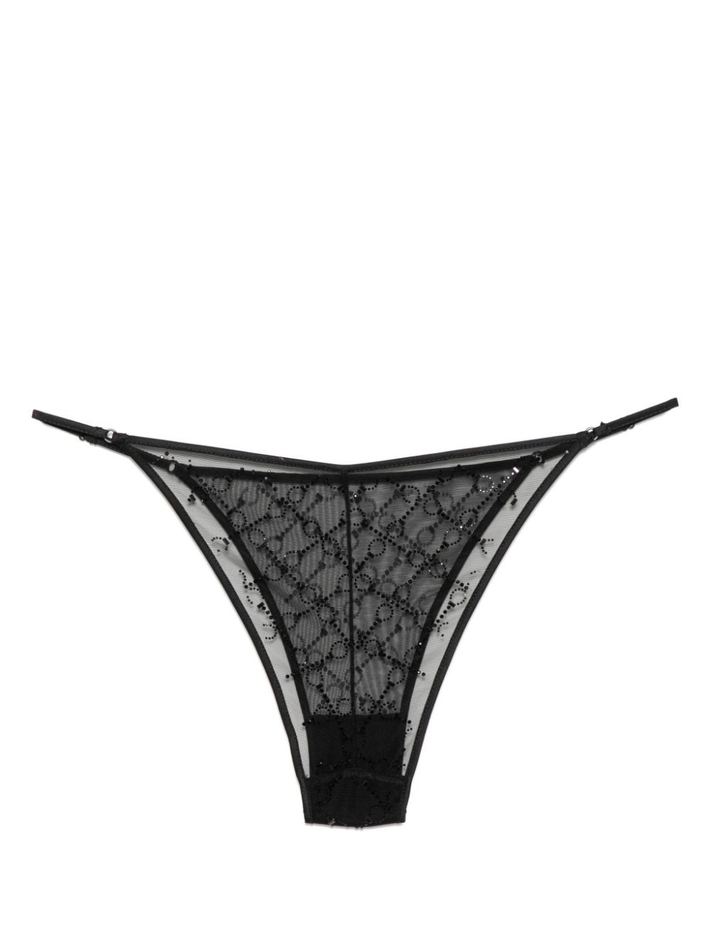 Kiki de Montparnasse crystal embellishment briefs - Black von Kiki de Montparnasse