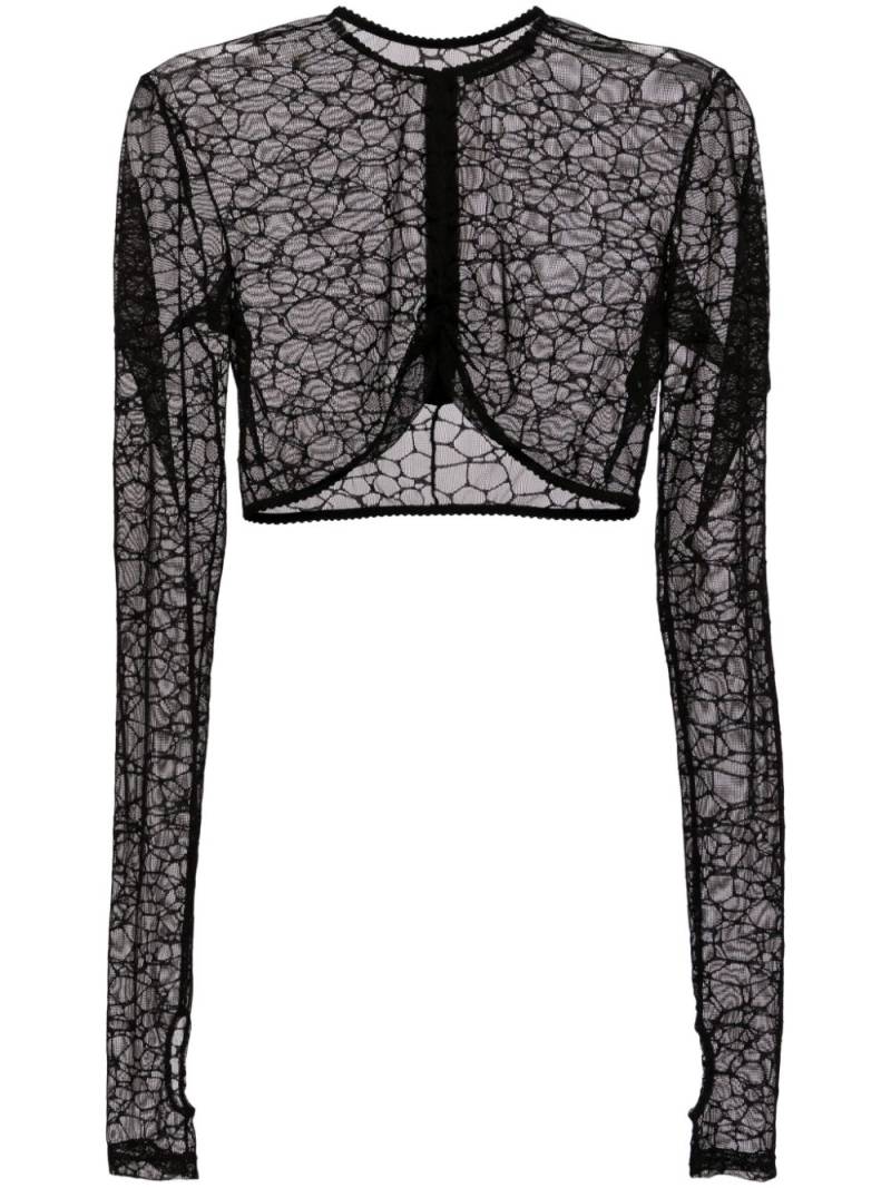 Kiki de Montparnasse crystalline cropped top - Black von Kiki de Montparnasse