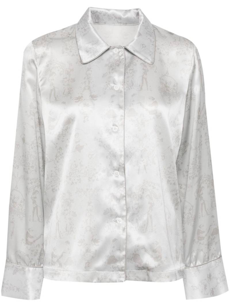 Kiki de Montparnasse floral-jacquard silk shirt - Grey von Kiki de Montparnasse