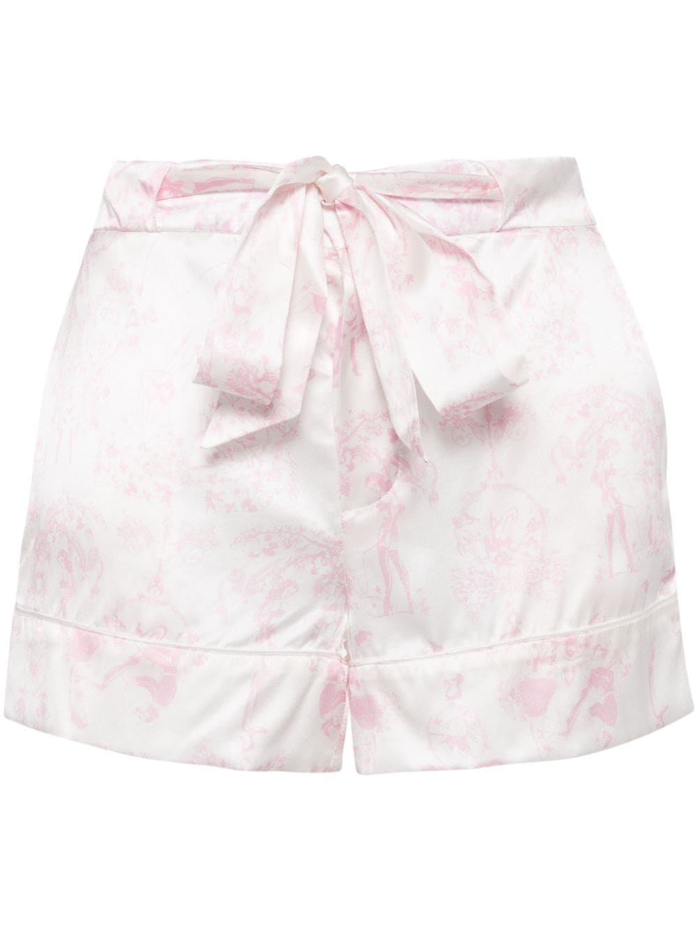 Kiki de Montparnasse graphic-print silk lounge shorts - Pink von Kiki de Montparnasse