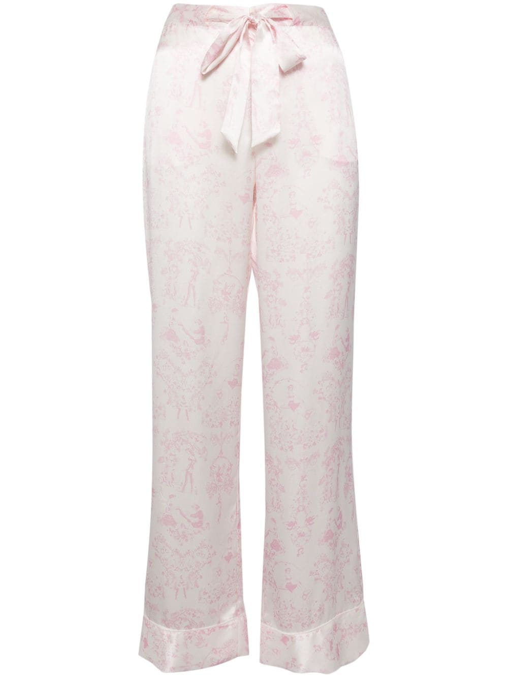 Kiki de Montparnasse graphic-print silk lounge trousers - Pink von Kiki de Montparnasse