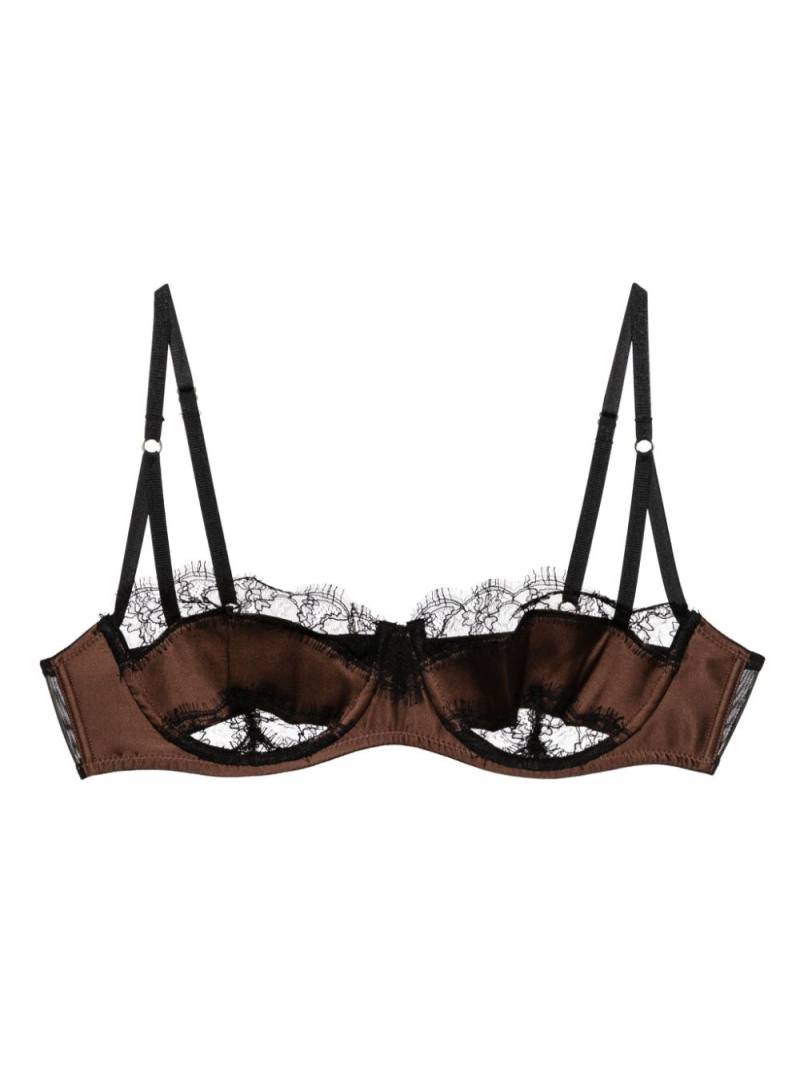 Kiki de Montparnasse lace inset balconette bra - Brown von Kiki de Montparnasse