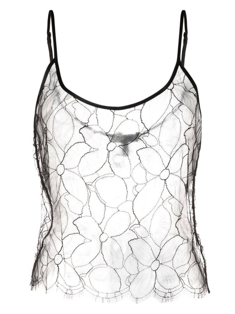 Kiki de Montparnasse scoop-neck lace camisole top - Black von Kiki de Montparnasse