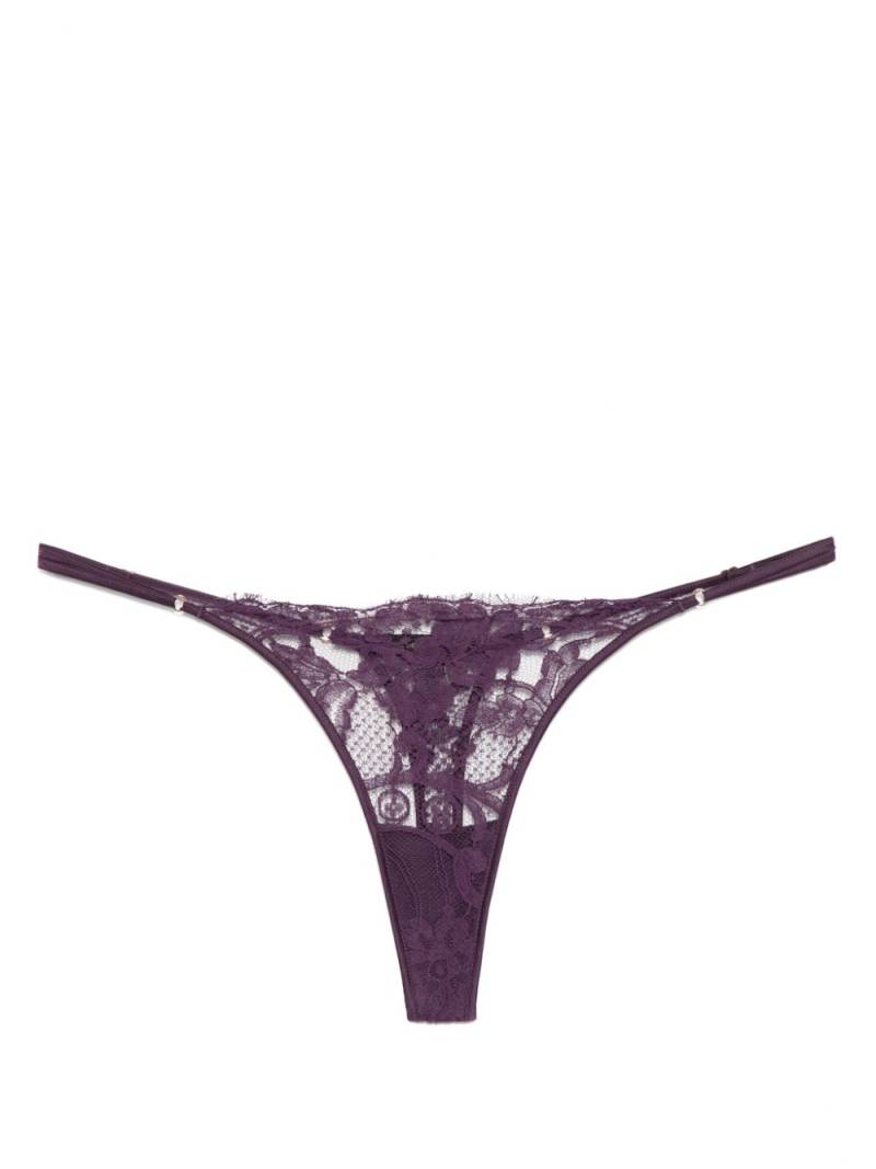 Kiki de Montparnasse lace-trim thong - Purple von Kiki de Montparnasse