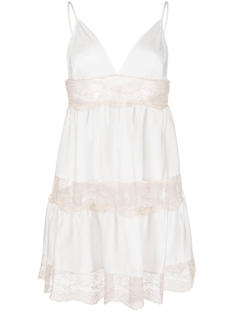 Kiki de Montparnasse lace-trim tiered night dress - White von Kiki de Montparnasse