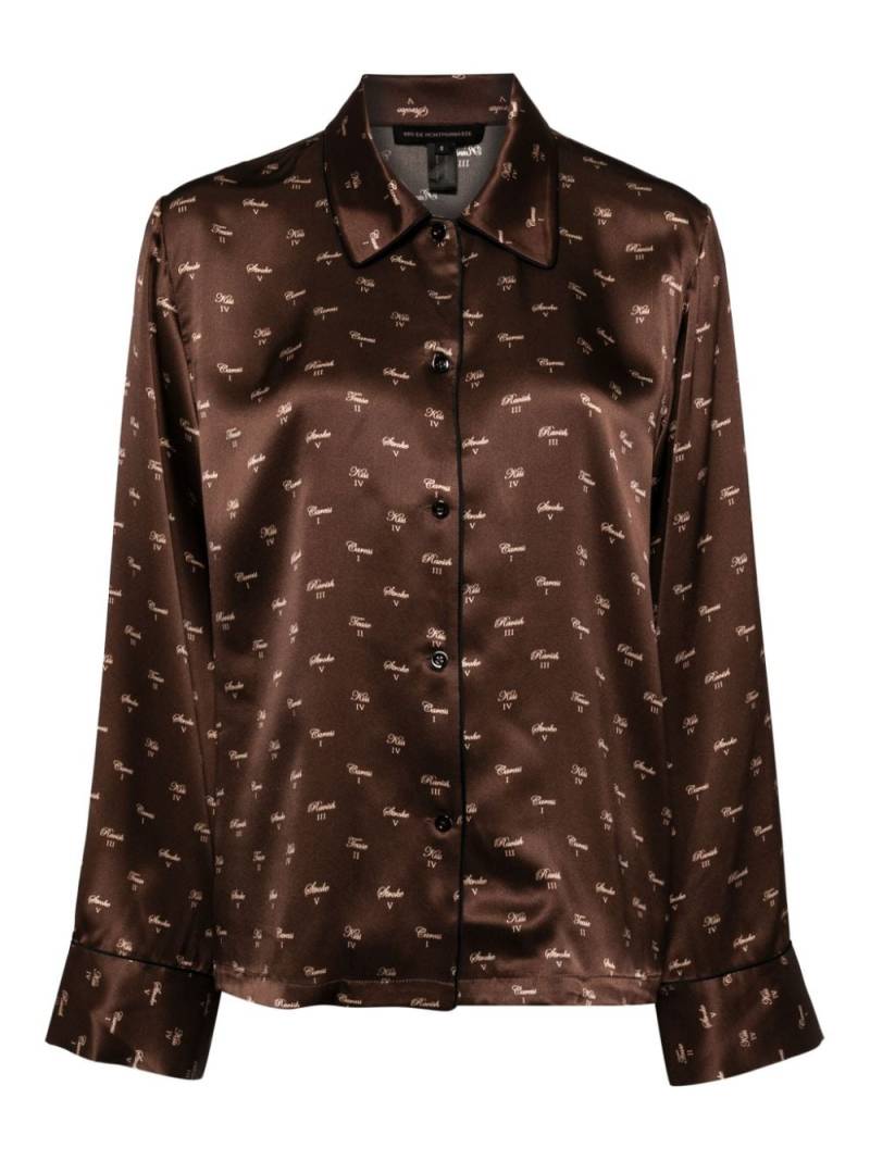 Kiki de Montparnasse silk pyjama top - Brown von Kiki de Montparnasse