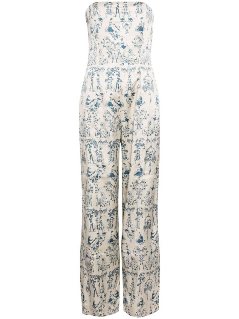 Kiki de Montparnasse toile strapless jumpsuit - White von Kiki de Montparnasse