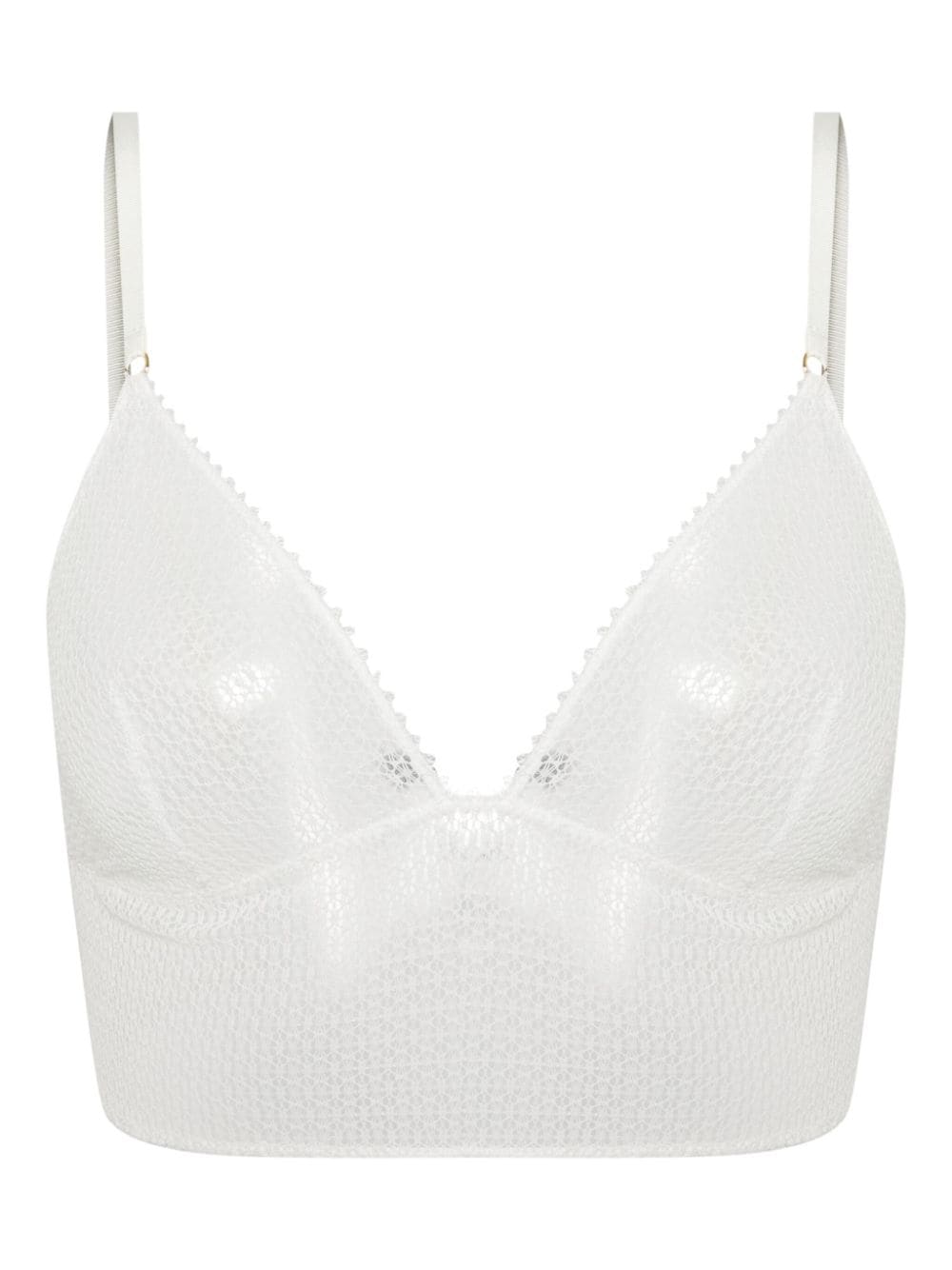 Kiki de Montparnasse triangle-cup crochet bra - White von Kiki de Montparnasse