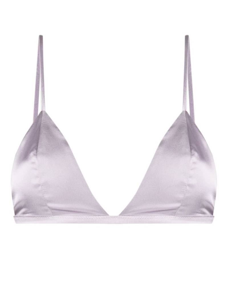 Kiki de Montparnasse triangle-cup silk bra - Purple von Kiki de Montparnasse